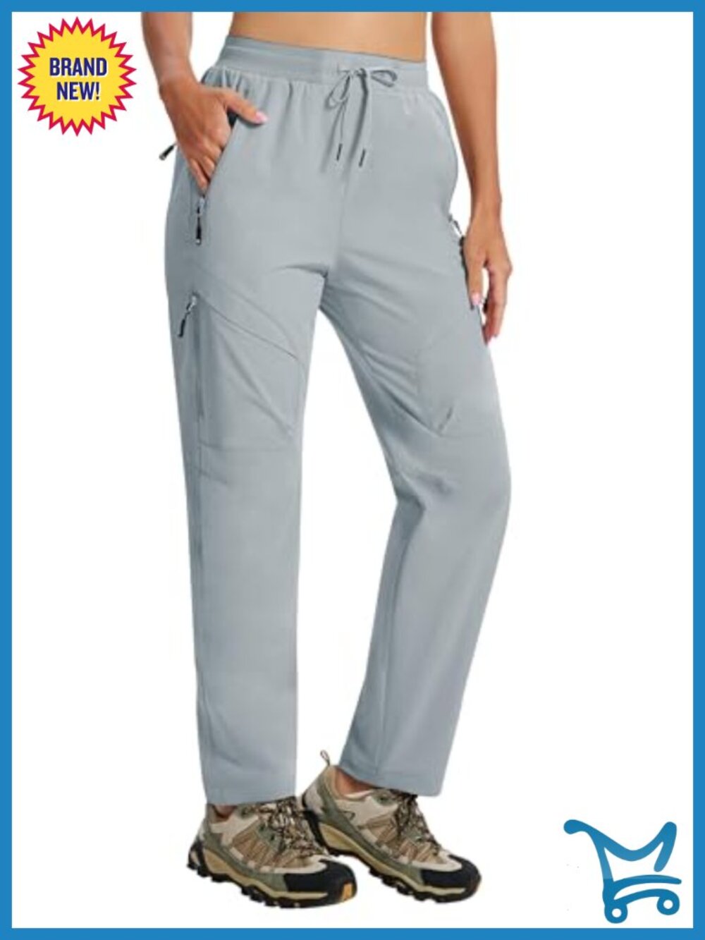 Women's Hiking Cargo Pants Quick Dry Lightweight Straight Leg 5 Zipper Pockets